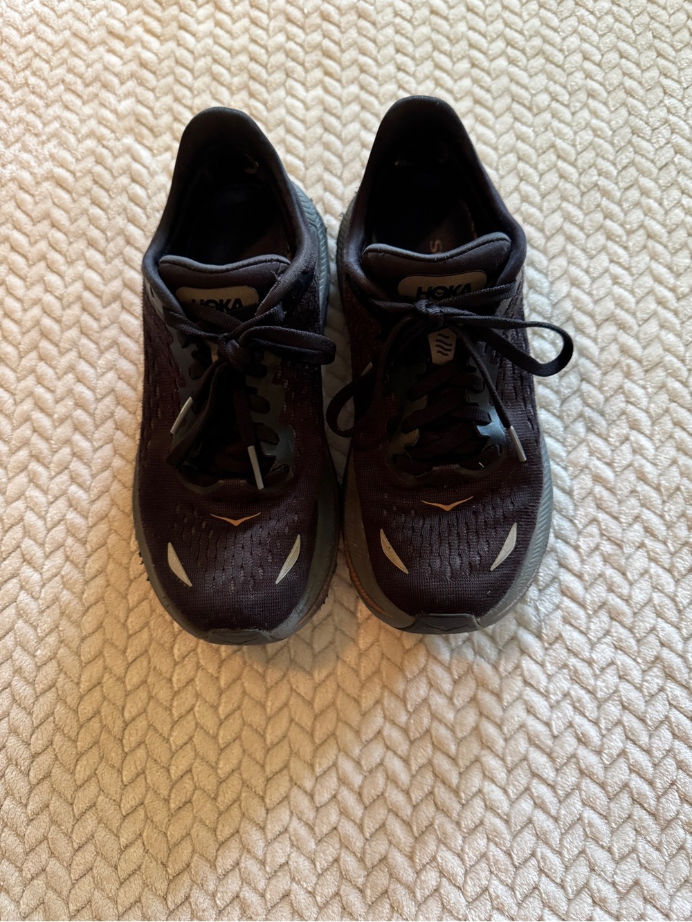 Hoka Kawana Black Running Sneakers with Reflective Accents Size 5